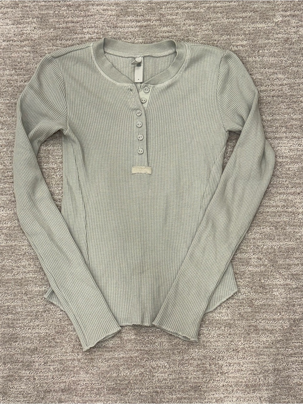 SKIMS Winter Long Sleeve Waffle Henley Top